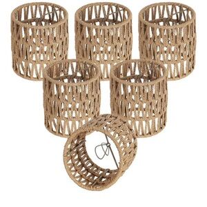 Set of 6 Woven chandelier clip on shades